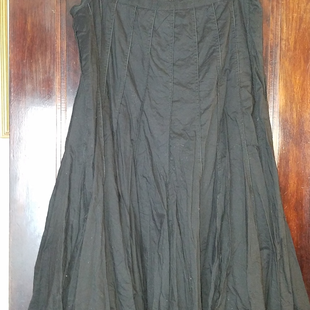 Trendy fit & flare black cotton boho full skirt 18